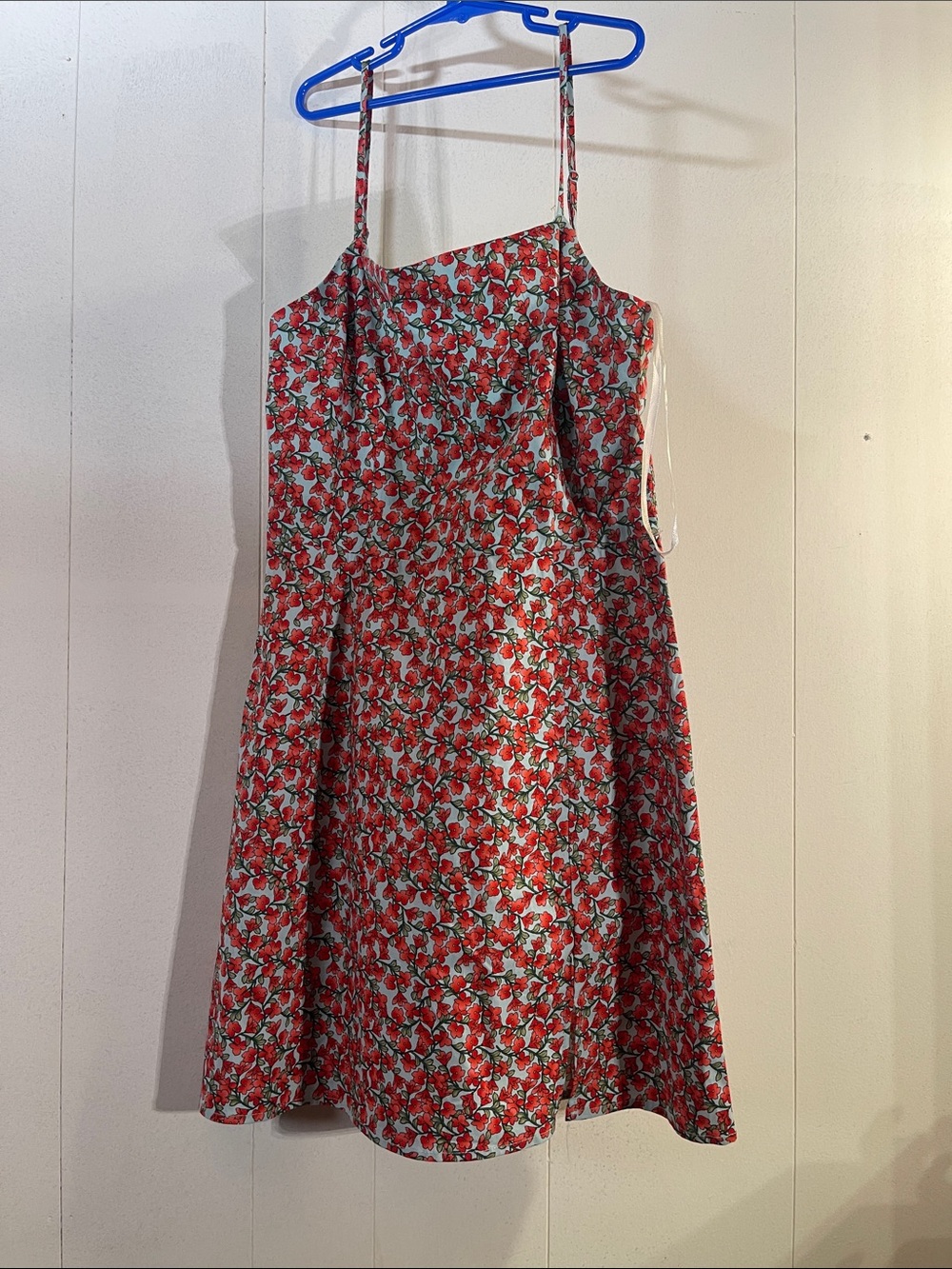 Strappy Red Floral Dress